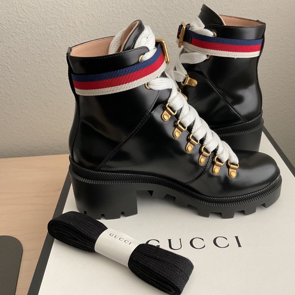 Gucci combat boots/ leather, black color - Picture 8 of 14